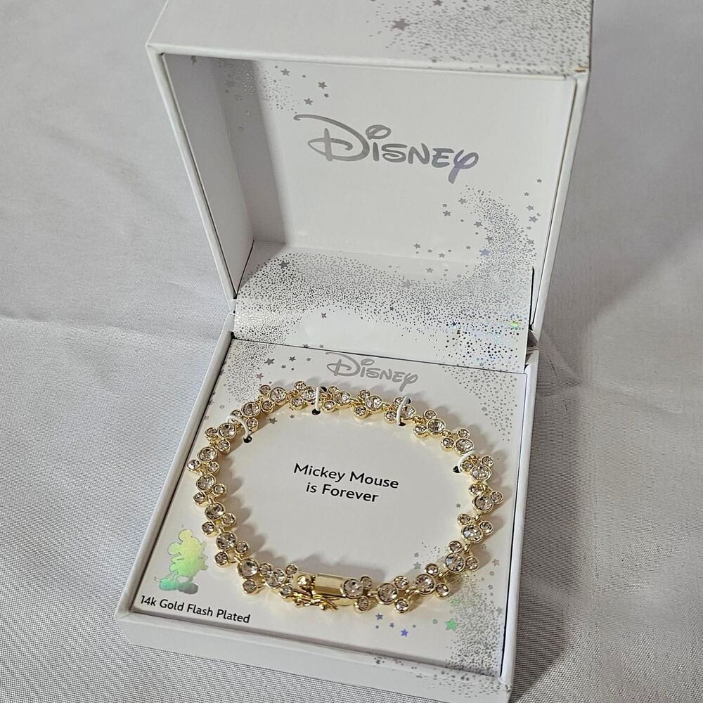 Disney Mickey Mouse Forever Bracelet – 14k Gold Flash Plated (NIB)